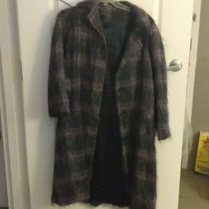 Purple plaid canal hair fleurette of California coat